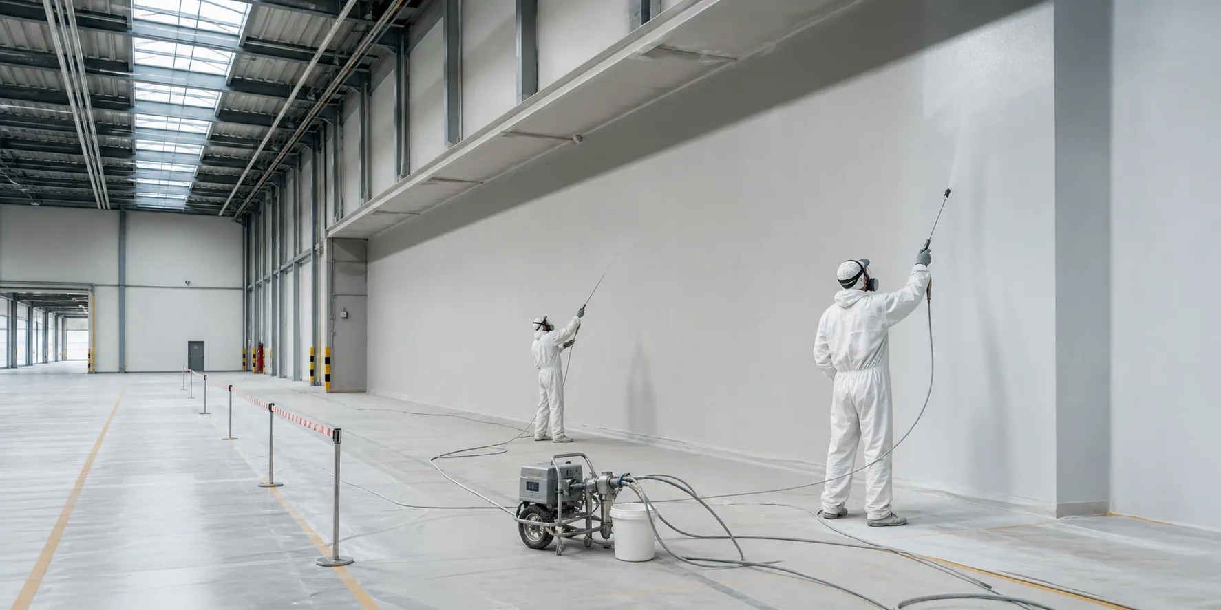Airless- und Hybridanwendung auf großen Flächen für größere Geschäftsprojekte