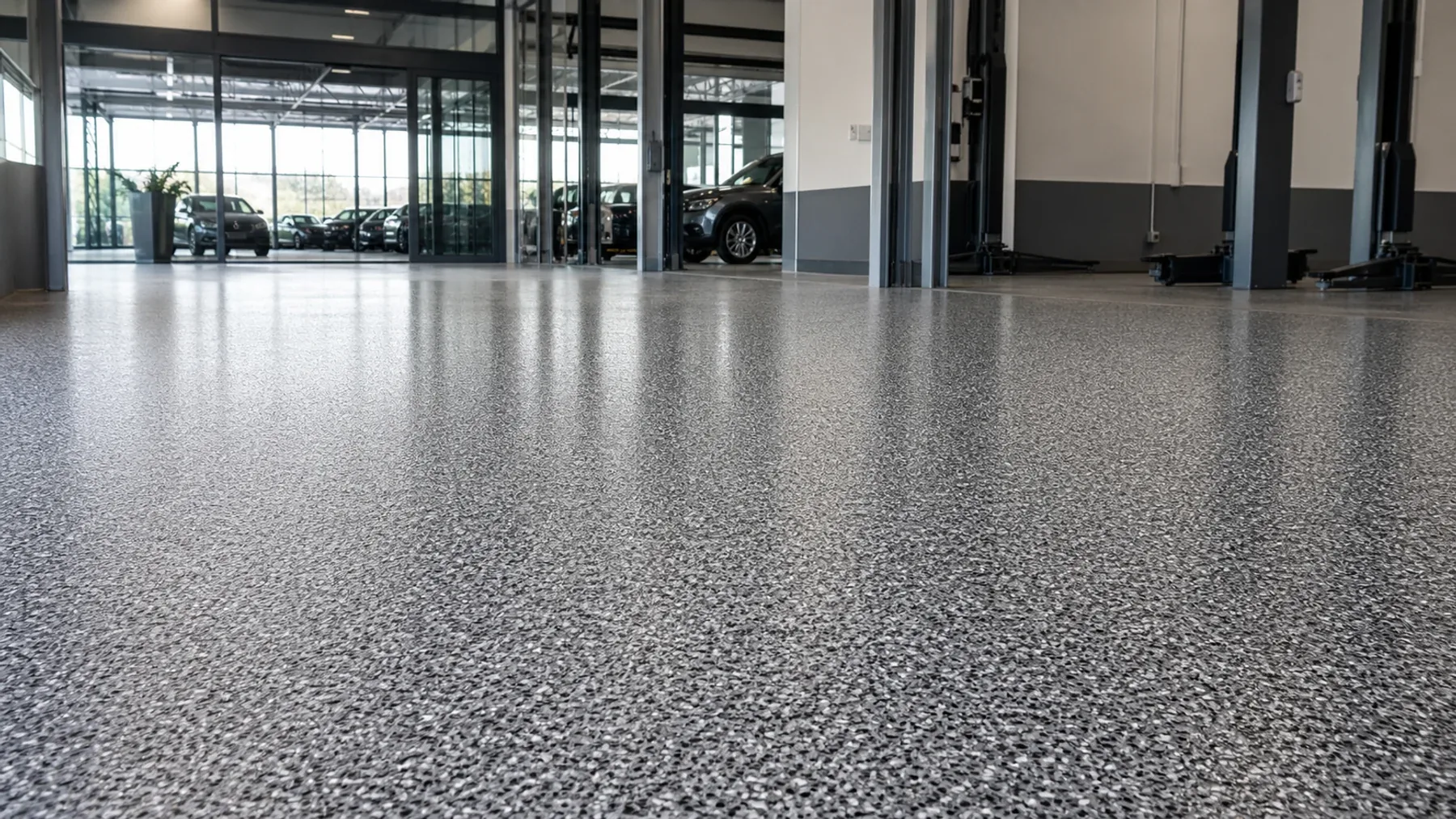 Professionele bedrijfsvloer met decoratieve en slijtvaste afwerking