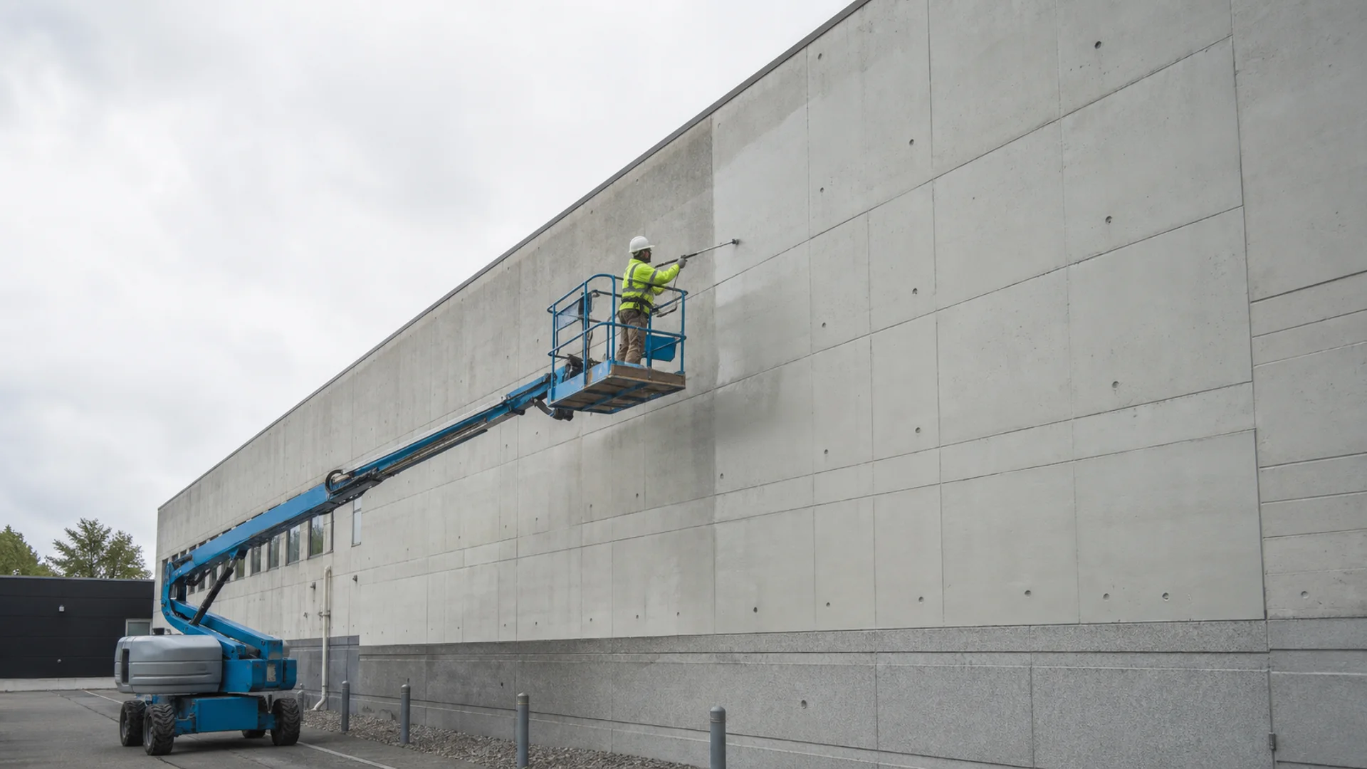 Protection perméable à la vapeur des grandes surfaces de béton et de façades pour les grands projets commerciaux